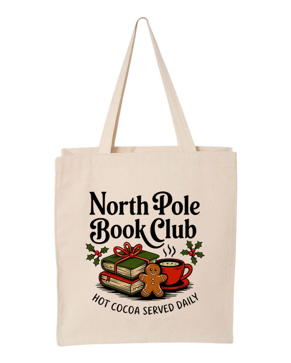 North Pole Book Club Canvas Tote Bag