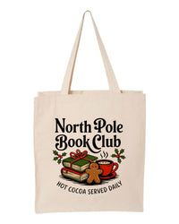 North Pole Book Club Canvas Tote Bag