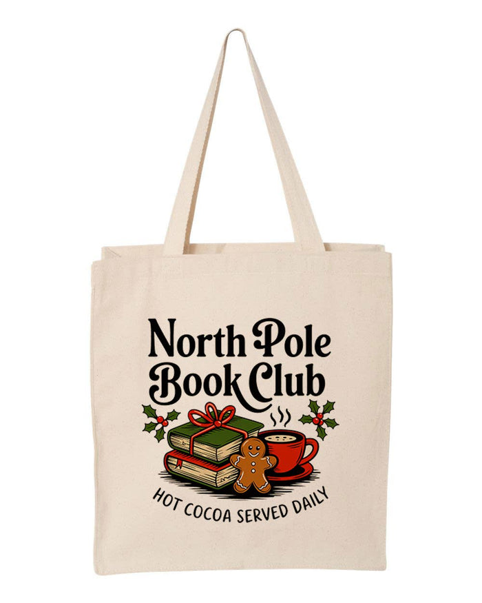 North Pole Book Club Canvas Tote Bag