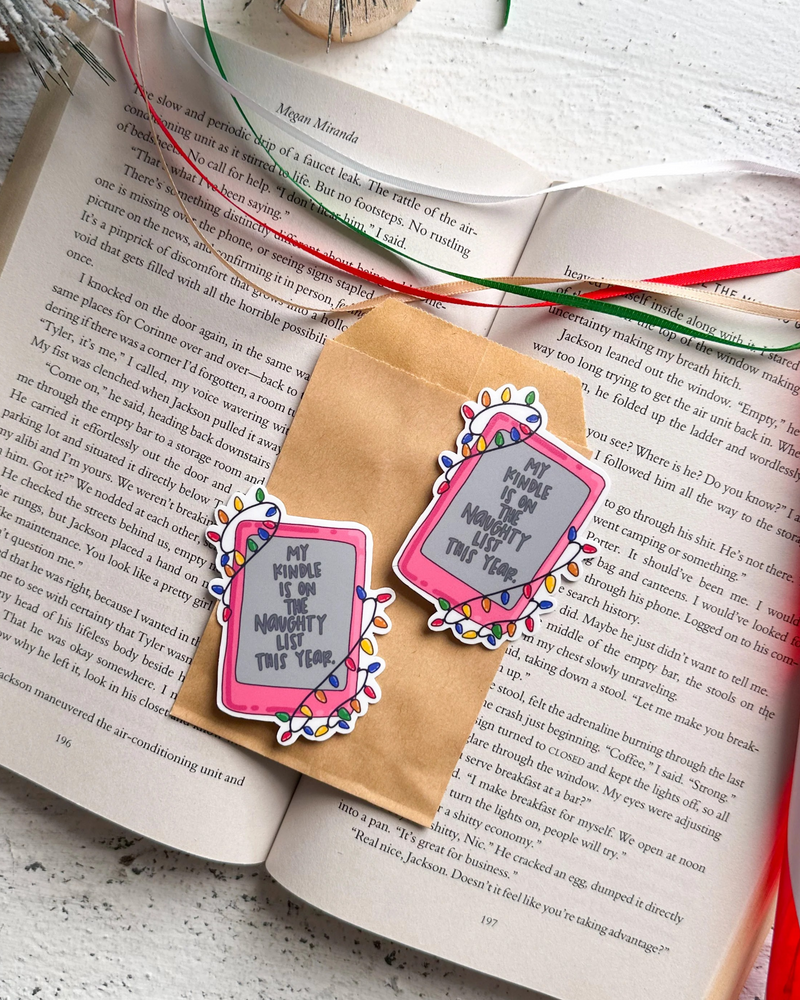 My Kindle is on the Naughty List Sticker