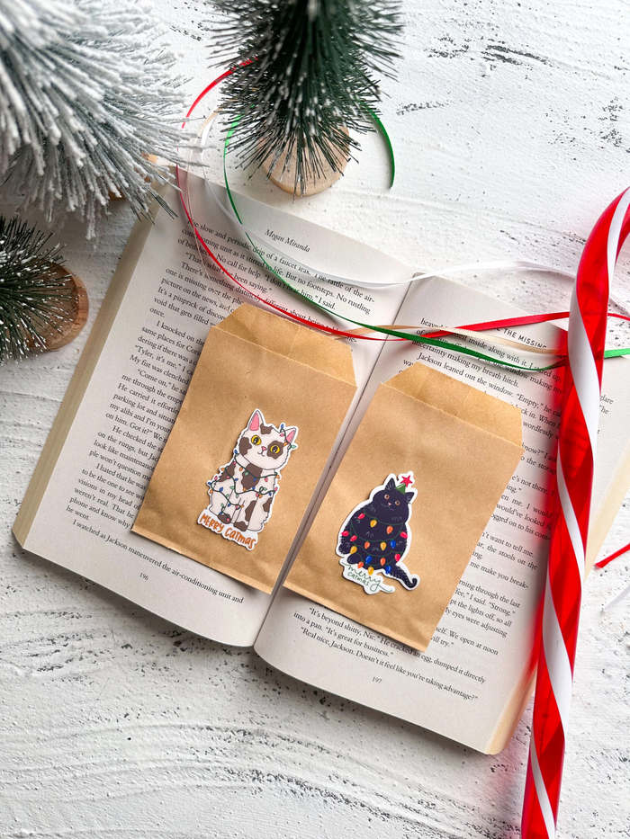 Merry Catmas BLACK CAT Sticker