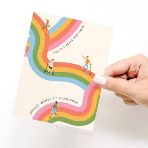 Waves of Happiness Birthday Greeting Card