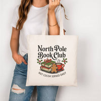 North Pole Book Club Canvas Tote Bag