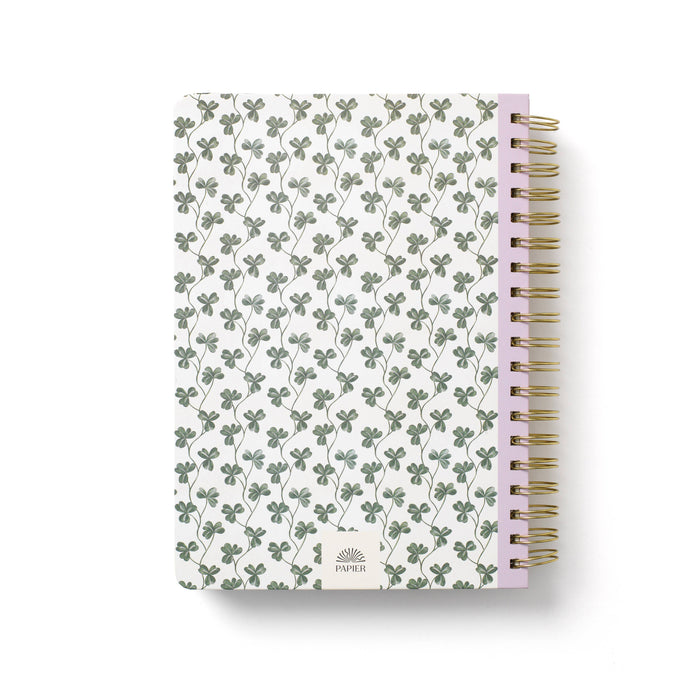 Lined Notebook, B5 Hardcover Spiral - Clover Vine
