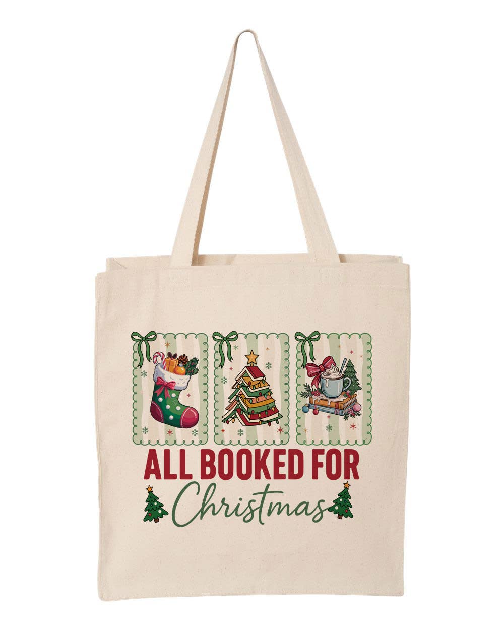 Holiday Reading Book Lover Canvas Tote Bag
