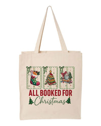Holiday Reading Book Lover Canvas Tote Bag