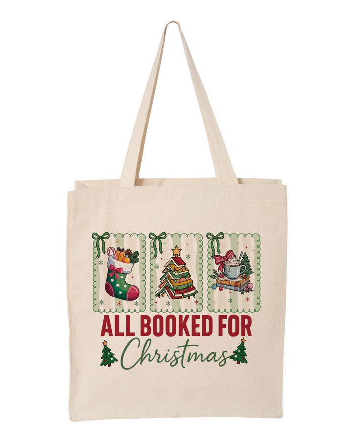 Holiday Reading Book Lover Canvas Tote Bag